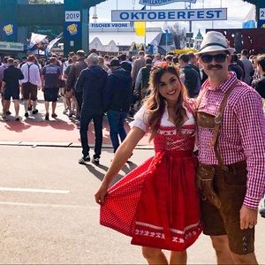 Oktoberfest authentic dirndl worn on Germany